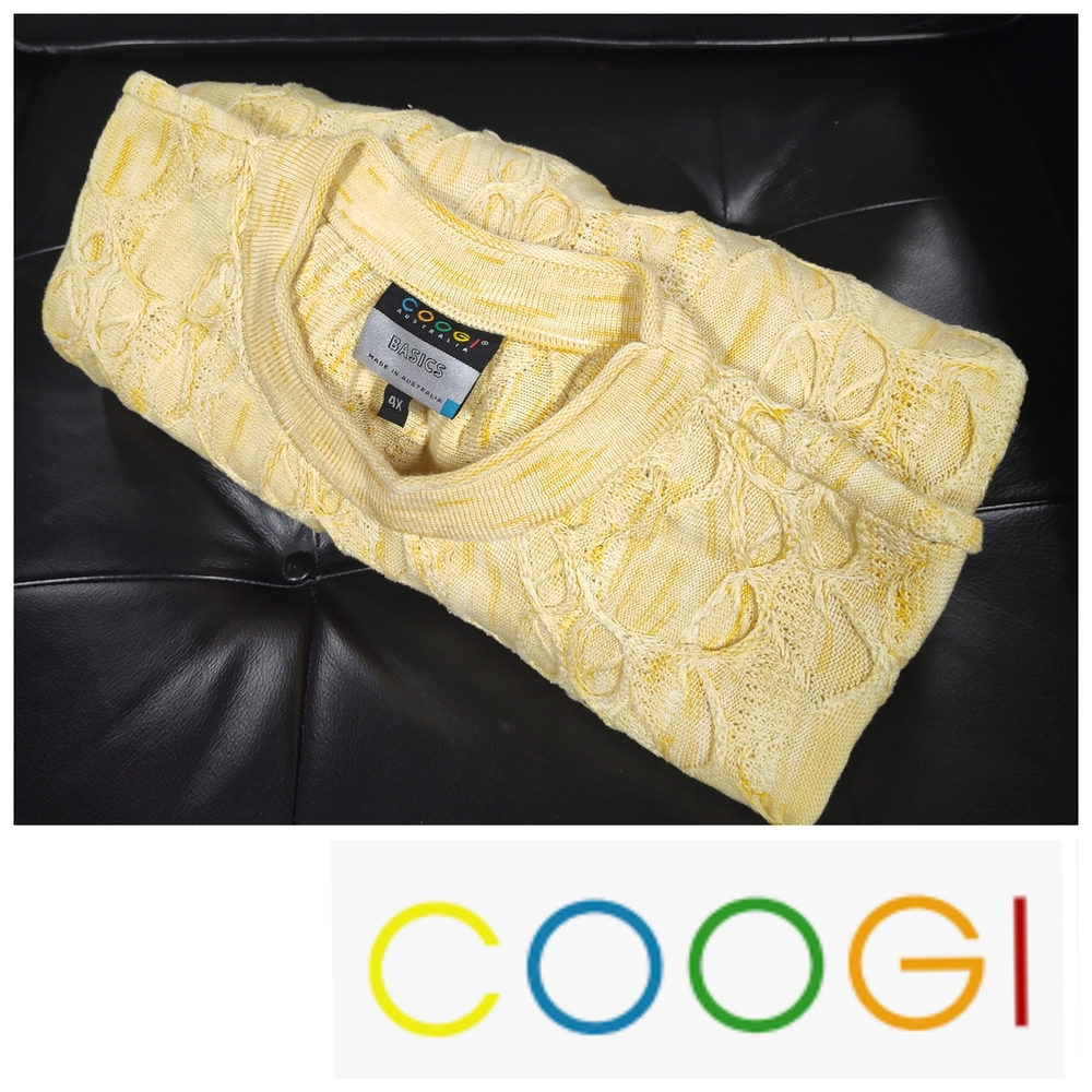 COOGI | Light Yellow Textured Sweater 4X